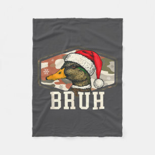Bruh Santa Duck Hunting Camo Hat Men Women Kids Xm Fleece Blanket