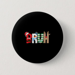 Bruh Santa Snowman Elf Reindeer Merry Christmas Xm Button