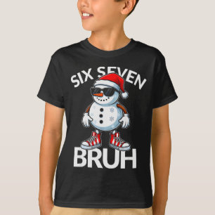 Bruh Six Seven 6 7 Meme Christmas Funny Xmas Mens T-Shirt