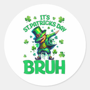 Bruh St Patricks Day Classic Round Sticker
