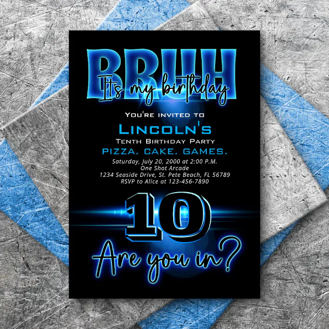 Bruh Teen Boy Birthday Invitation | Zazzle