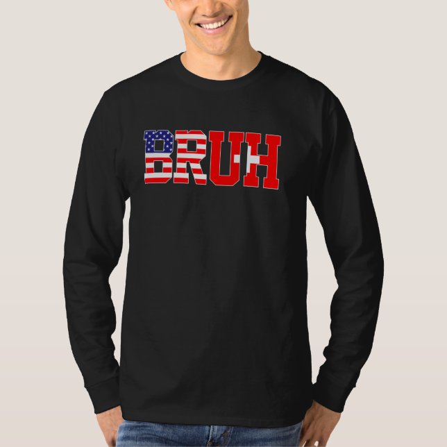 Bruh USA Switzerland Country Flag American Swiss G T-Shirt (Front)
