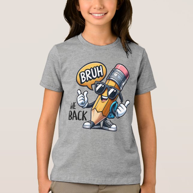 Bruh We Back, Back To School Teacher  Tri-Blend Shirt (Front)