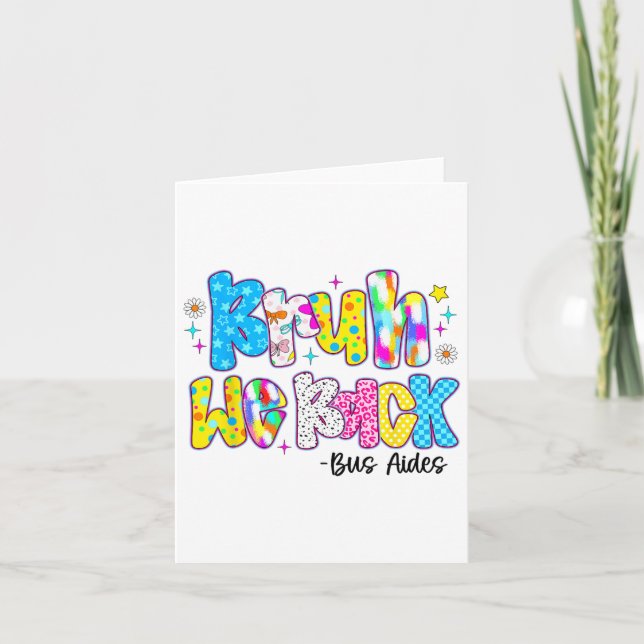 Bruh We Back Bus Aides Funny Back To School  Card (Front)