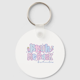 Bruh We Back Bus Monitors Flowers Back To School Keychain