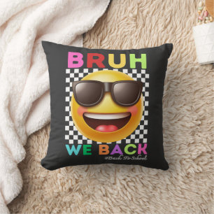 Bruh We Back First Day Of School Back To School Throw Pillow