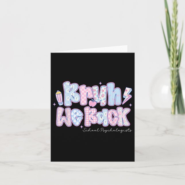 Bruh We Back School Psychologists Pencil Back To S Card (Front)