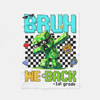 Bruh We Ck 4th Grade Ck To School Gamer Dabbing Bo Fleece Blanket