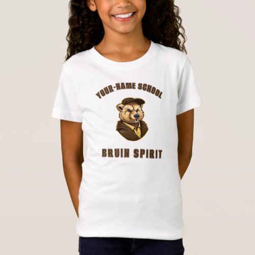 Bruin Mascot  Brown  Gold _ School College Team T_Shirt