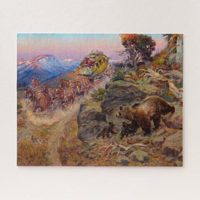 Bruin Not Bunny Turned the Leaders by C. M Russell Jigsaw Puzzle (Horizontal)