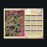 Bruin tree  2026 company magnetic calendar<br><div class="desc">A tree with bruin trunk and multicolor leaves . 
Symbol of growth,  prosperity and happiness for 2026.
Professional calendar 20256with a cream background.  A good advertising support.
Add your company logo ( square shape ) and send it to clients and supplier for your best wishes!</div>