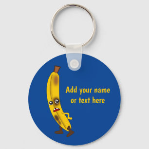 Bruised Banana bad attitude toon fruit - your text Keychain