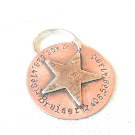 Bruiser Sheriff Copper Pet Tag (Front)