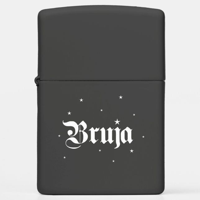 Bruja Witch Black Matte Zippo Lighter (Front)
