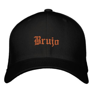 Brujo Warlock Personalize Name on Back of Black Embroidered Baseball Cap