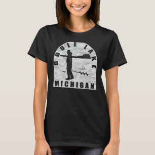 Brule Lake Ice Fishing Michigan T-Shirt