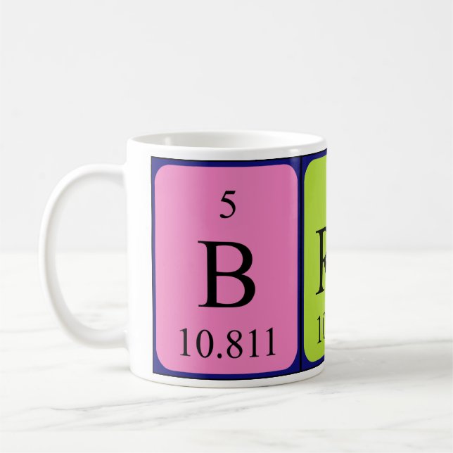 Bruna periodic table name mug (Left)