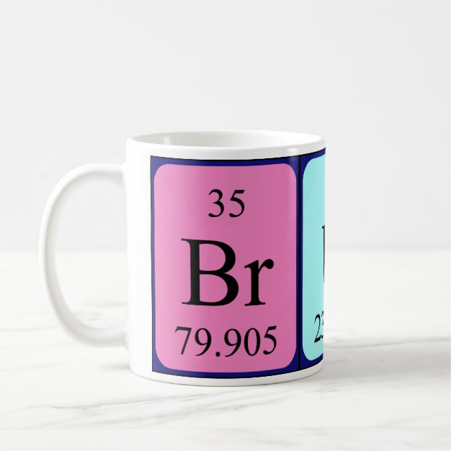 Bruna periodic table name mug (Left)