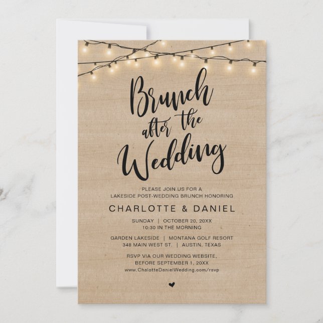 Brunch After The Wedding, Elopement Celebration Invitation (Front)