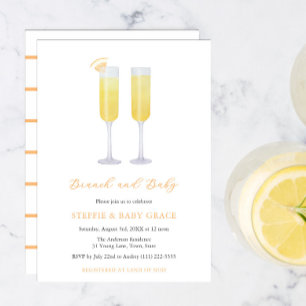 Brunch and Baby Mimosas Baby Shower Sip & See Invitation