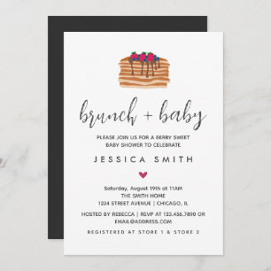 Brunch and Baby Shower Berry Sweet Pancake Invitation