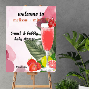 Brunch and bubbly baby shower mimosa welcome sign