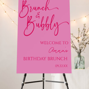 Brunch and Bubbly Birthday Brunch Welcome Sign