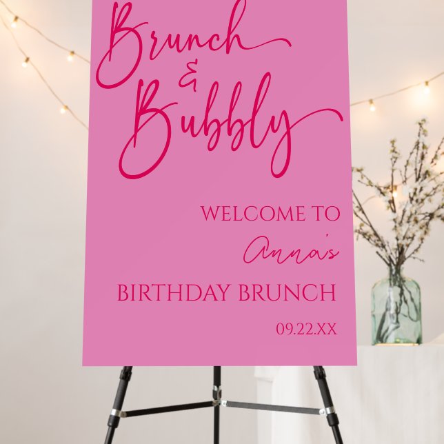 Brunch and Bubbly Birthday Brunch Welcome Sign (In Situ (Stand))