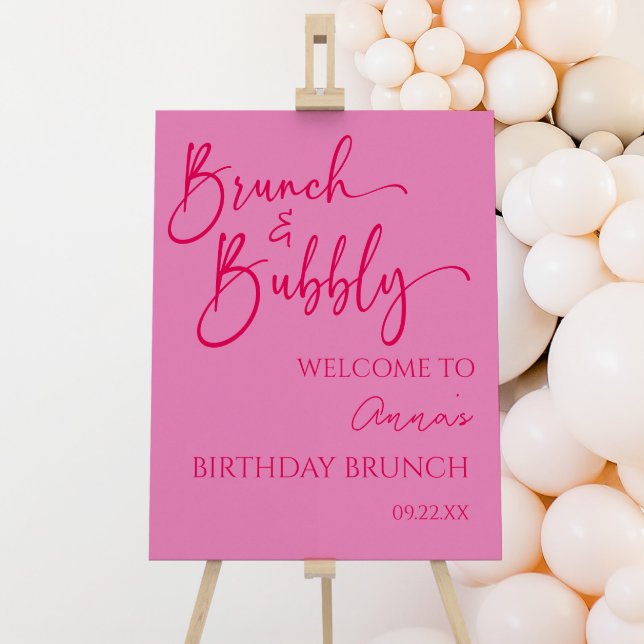 Brunch and Bubbly Birthday Brunch Welcome Sign (Creator Uploaded)