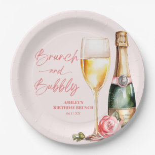 Brunch and Bubbly Birthday Brunch Welcome Sign Paper Plates
