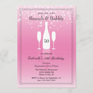 Brunch and Bubbly Birthday Invitation