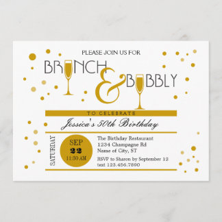 Brunch and Bubbly Birthday Invitation