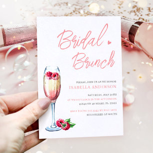 Brunch and Bubbly Blush Pink Bridal Shower  Invitation
