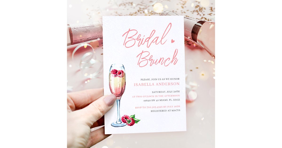 Brunch and Bubbly Blush Pink Bridal Shower Invitation | Zazzle