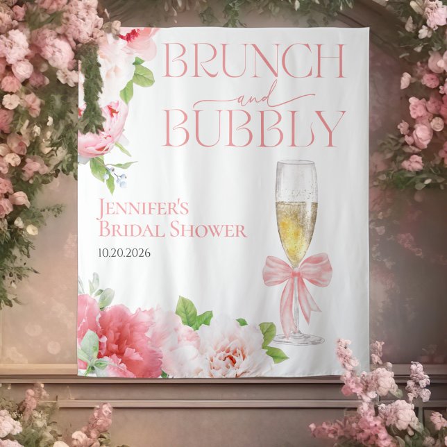 Brunch and Bubbly | Bow Bridal Shower Backdrops (Creator Uploaded)