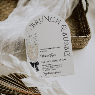 Brunch and Bubbly Bow Bridal Shower Invitation
