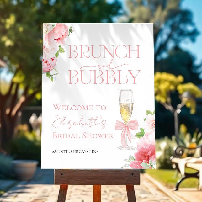 Brunch and Bubbly | Bow Bridal Shower Welcome Sign (Creator Uploaded)