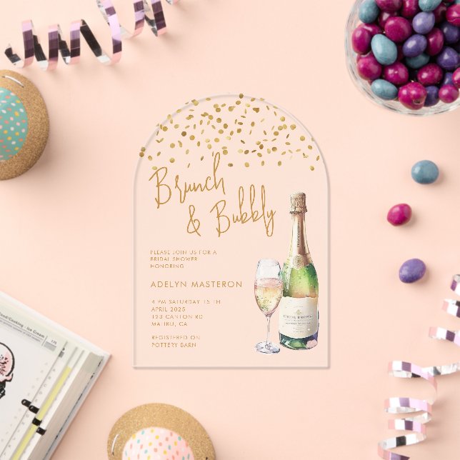 Brunch and Bubbly Bridal Acrylic Invitation (Insitu (Celebration))