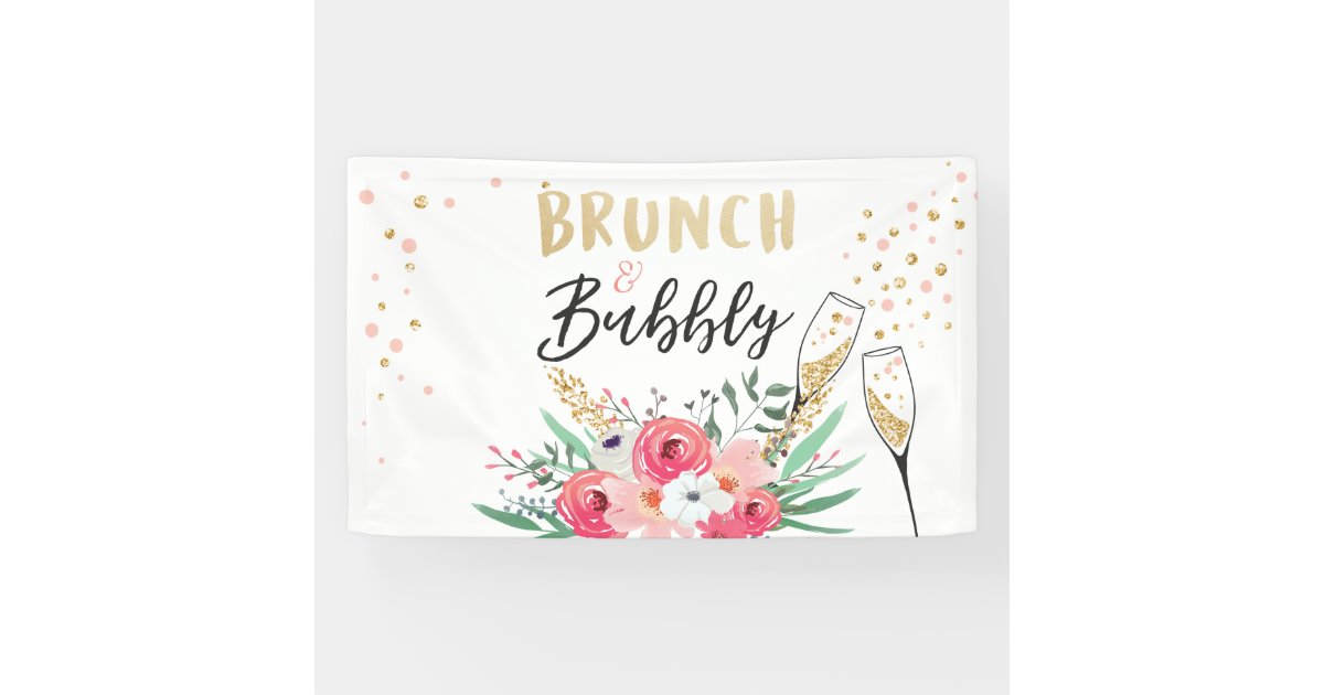 Brunch And Bubbly Bridal Shower Banner Champagne Zazzle Com