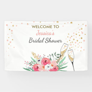 Brunch and bubbly Bridal shower banner Champagne