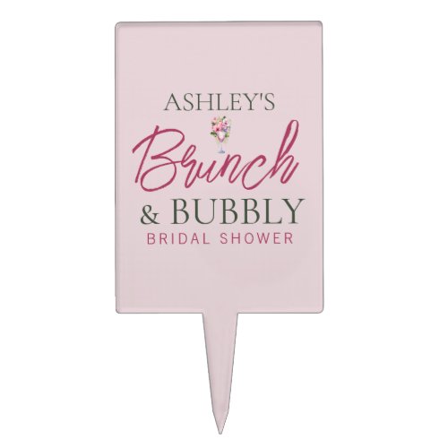 Brunch and Bubbly Bridal Shower Cake Pick