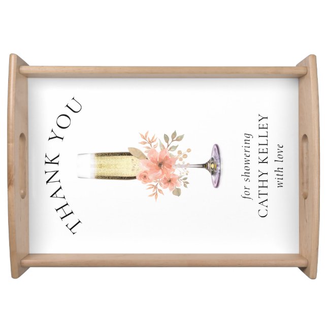 Brunch and Bubbly Bridal Shower Champagne Serving Tray (Front)