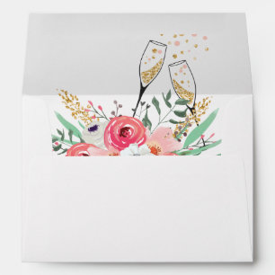 Brunch and bubbly Bridal shower Envelope Champagne
