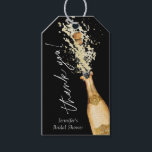 Brunch and Bubbly Bridal Shower Gift Tag<br><div class="desc">Brunch and Bubbly thank you favor gift tags. Personalize them with your name and event. Designed with a beautiful watercolor Gold Champagne Bottle.  Matching items in our store Cava Party Design.</div>
