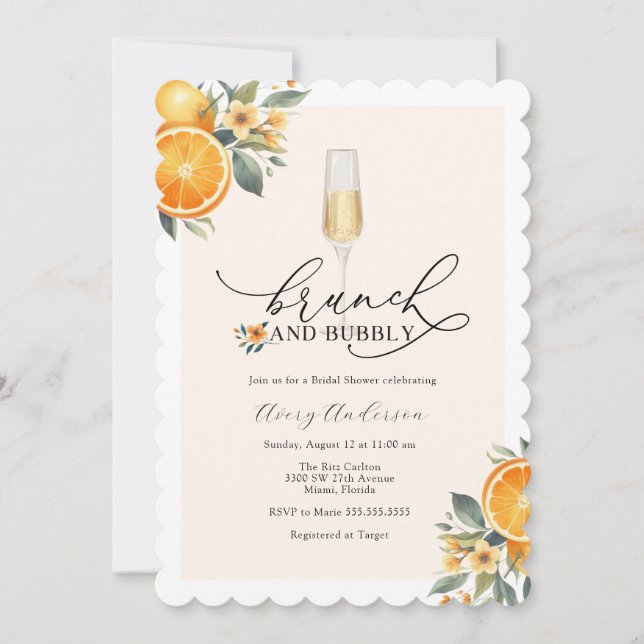 Brunch and Bubbly Bridal Shower Invitation (Front)