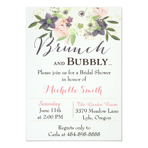 Brunch And Bubbly Bridal Shower Invitation