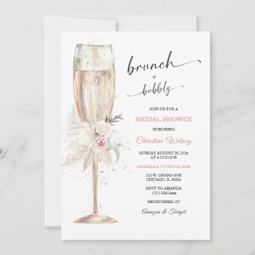 Brunch and Bubbly Bridal Shower Invitation