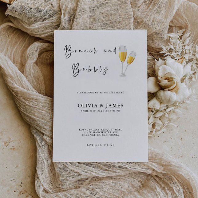 Brunch And Bubbly Bridal Shower Invitation (Brunch And Bubbly Bridal Shower Invitation)