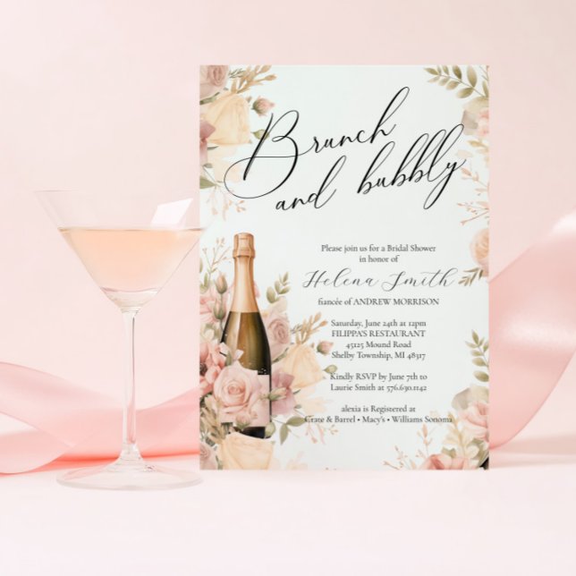 Brunch and Bubbly Bridal Shower Invitation (Creator Uploaded)