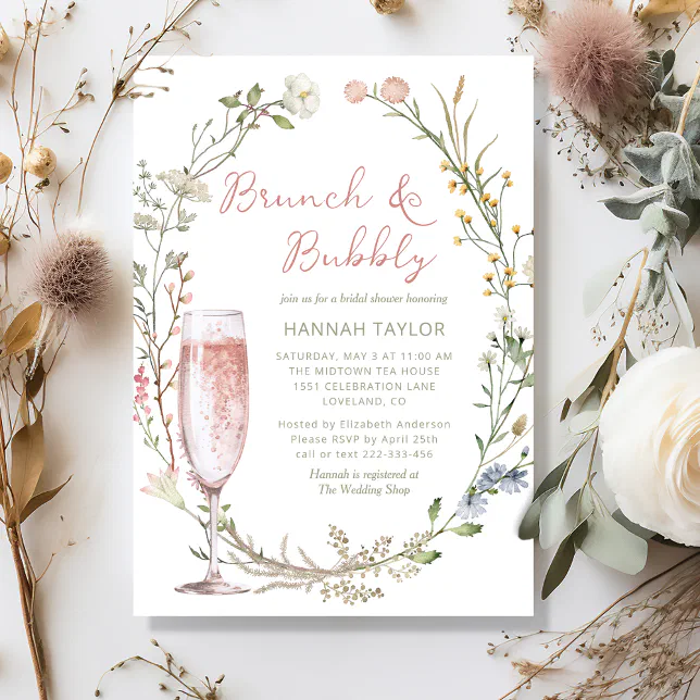 Brunch And Bubbly Bridal Shower Invitation Zazzle 3620